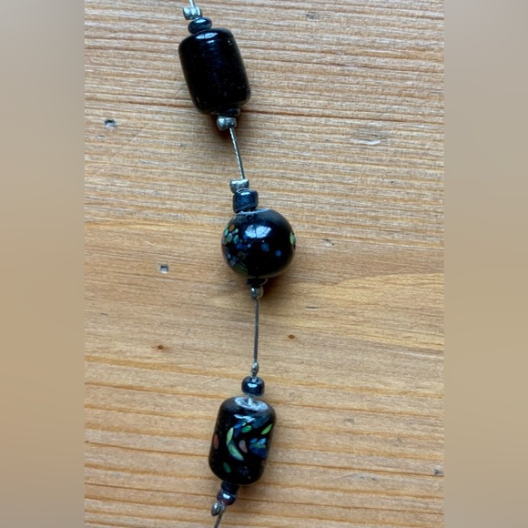 Handmade Black Glass Bead Necklace - Picture 4 of 7